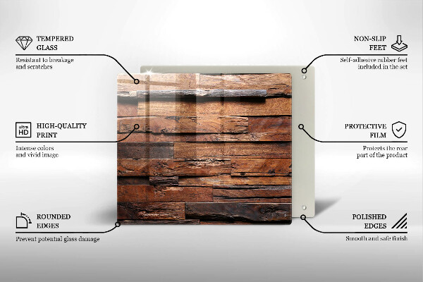 Cache plaque de cuisson Planches de bois décoratives