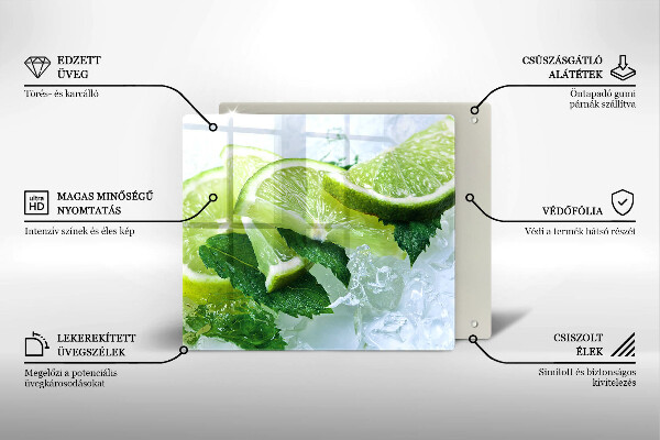 Cache plaque de cuisson Citron vert menthe et glace