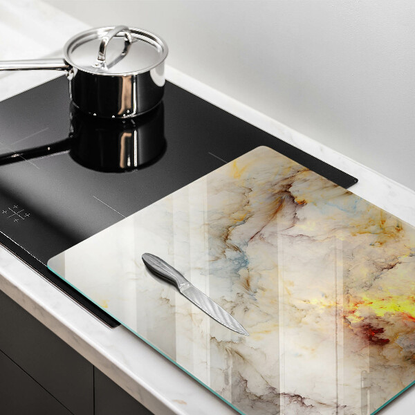 Protection plaque induction Texture de marbre avec de l'or