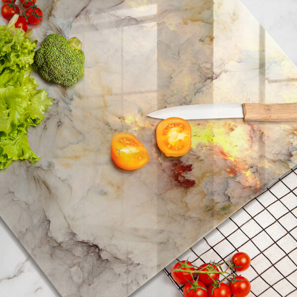 Protection plaque induction Texture de marbre avec de l'or