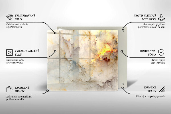 Protection plaque induction Texture de marbre avec de l'or