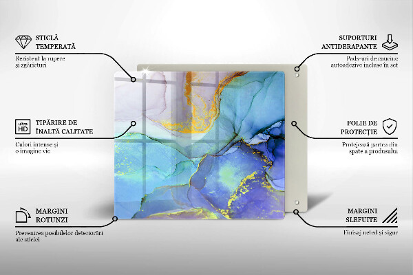 Protection plaque induction Pierre dorée craquelée