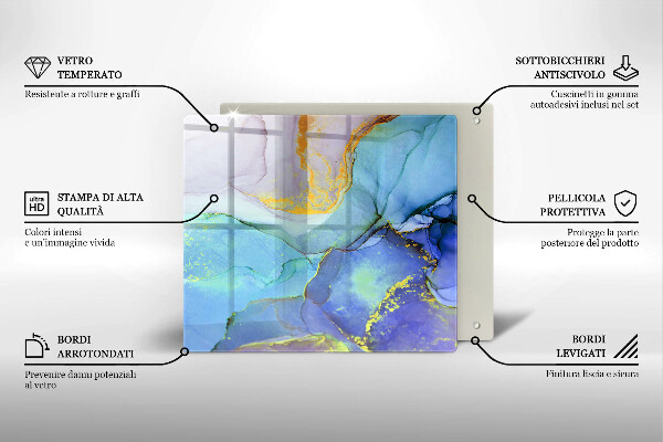 Protection plaque induction Pierre dorée craquelée