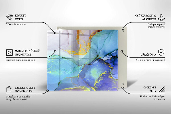 Protection plaque induction Pierre dorée craquelée