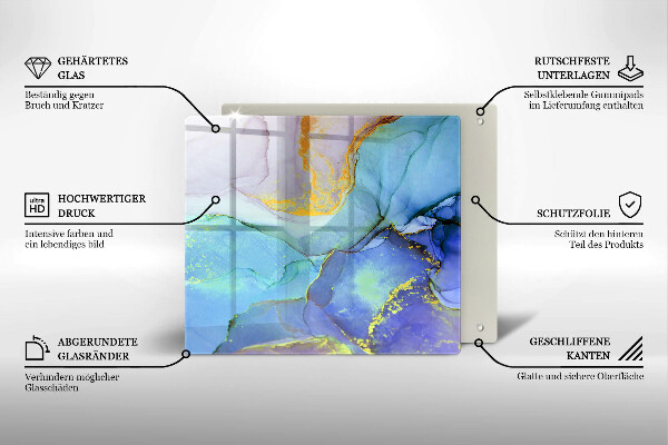 Protection plaque induction Pierre dorée craquelée