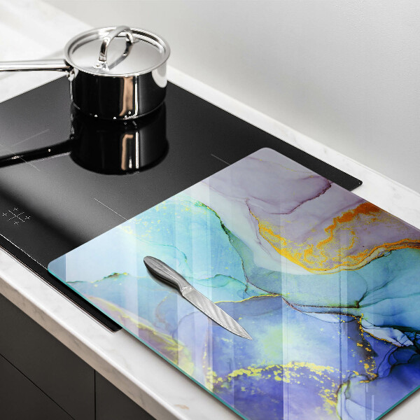 Protection plaque induction Pierre dorée craquelée