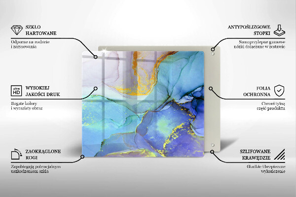 Protection plaque induction Pierre dorée craquelée