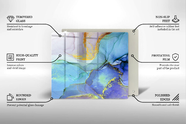 Protection plaque induction Pierre dorée craquelée