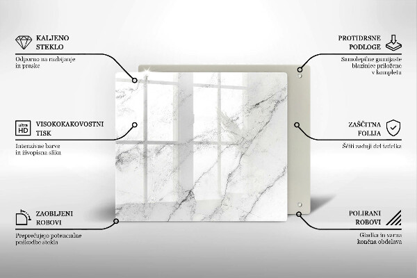 Cache plaque de cuisson Texture de marbre élégante