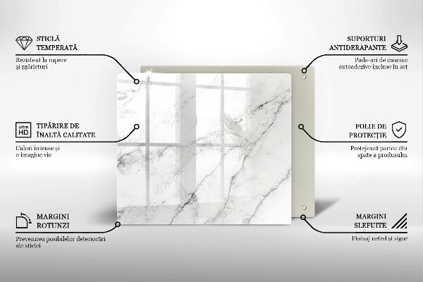 Cache plaque de cuisson Texture de marbre élégante