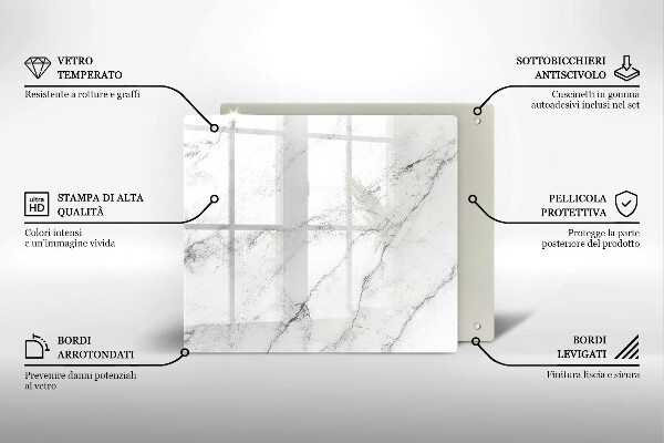 Cache plaque de cuisson Texture de marbre élégante