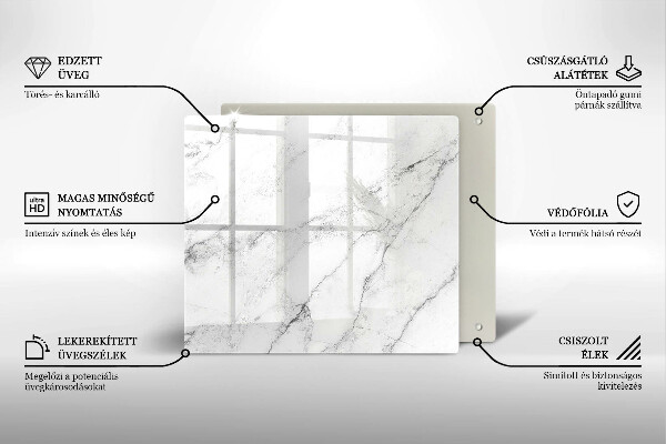 Cache plaque de cuisson Texture de marbre élégante