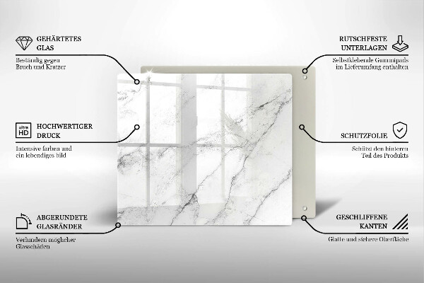 Cache plaque de cuisson Texture de marbre élégante