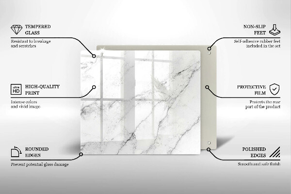 Cache plaque de cuisson Texture de marbre élégante