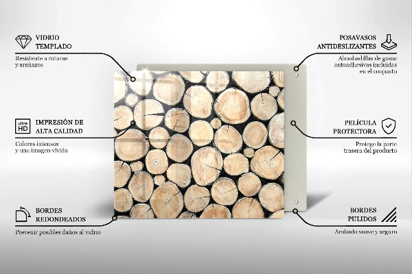 Cache plaque de cuisson Troncs d'arbres en bois