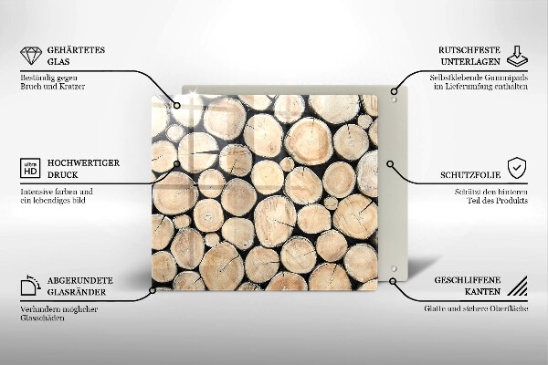 Cache plaque de cuisson Troncs d'arbres en bois