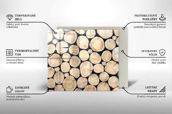 Cache plaque de cuisson Troncs d'arbres en bois