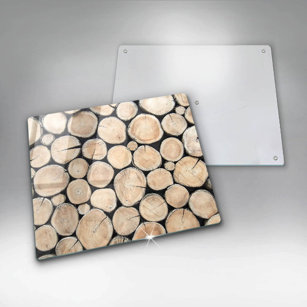 Cache plaque de cuisson Troncs d'arbres en bois