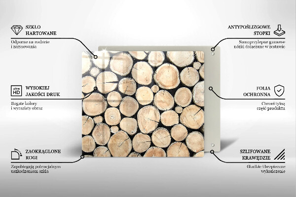 Cache plaque de cuisson Troncs d'arbres en bois