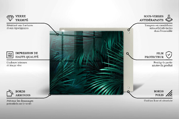 Protection plaque induction Feuilles de la jungle sauvage