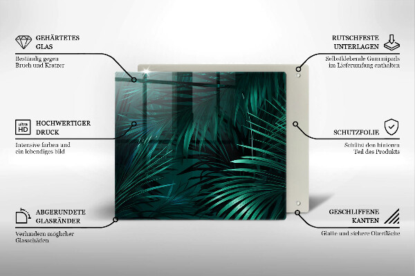 Protection plaque induction Feuilles de la jungle sauvage