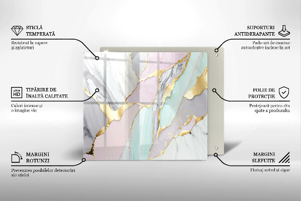 Protection plaque induction Marbre pastel