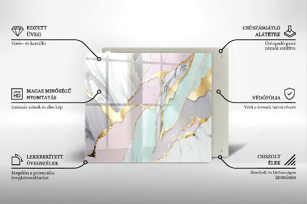 Protection plaque induction Marbre pastel