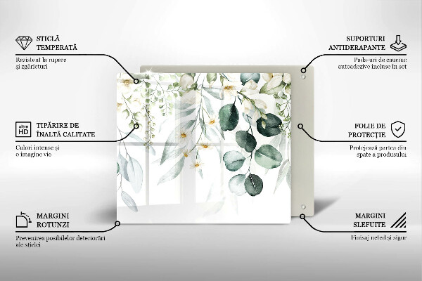 Protection plaque induction Plantes aquarelles