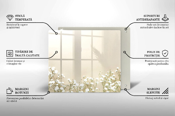 Protection plaque induction Fleurs de bohème en plâtre