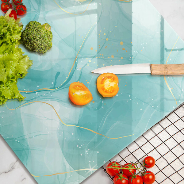 Protection plaque induction Abstraction bleue et dorée