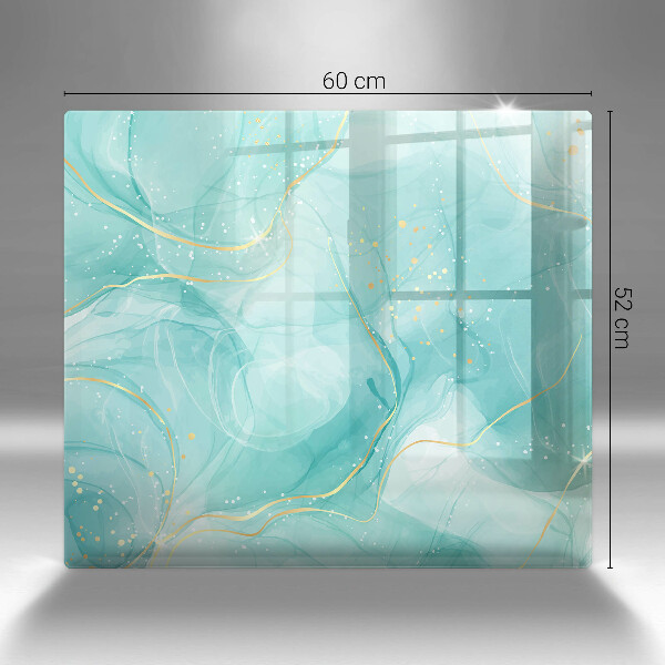 Protection plaque induction Abstraction bleue et dorée