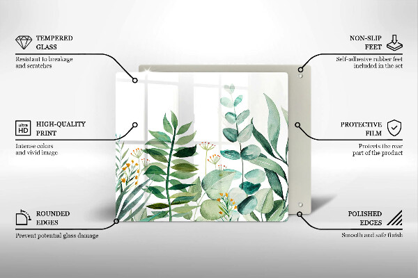 Protection plaque induction Illustration de feuilles de plantes