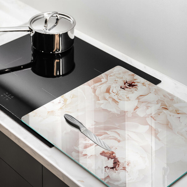 Protection plaque induction Pivoines pastel