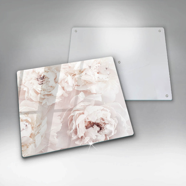 Protection plaque induction Pivoines pastel