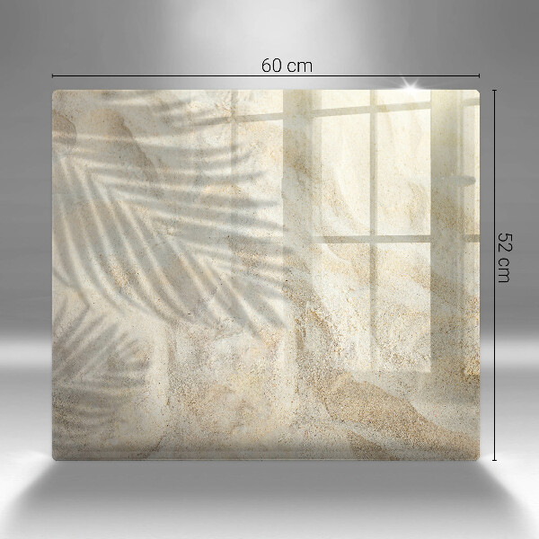 Cache plaque de cuisson Feuilles de palmier et sable