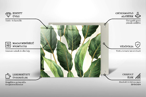 Cache plaque de cuisson Feuilles de banane