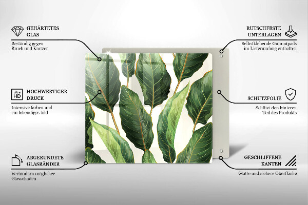 Cache plaque de cuisson Feuilles de banane