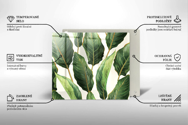 Cache plaque de cuisson Feuilles de banane