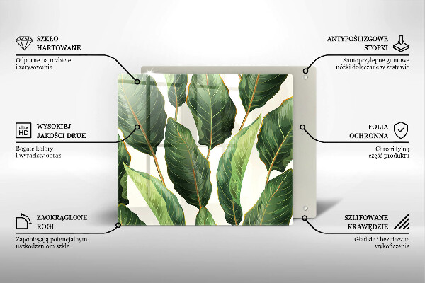 Cache plaque de cuisson Feuilles de banane