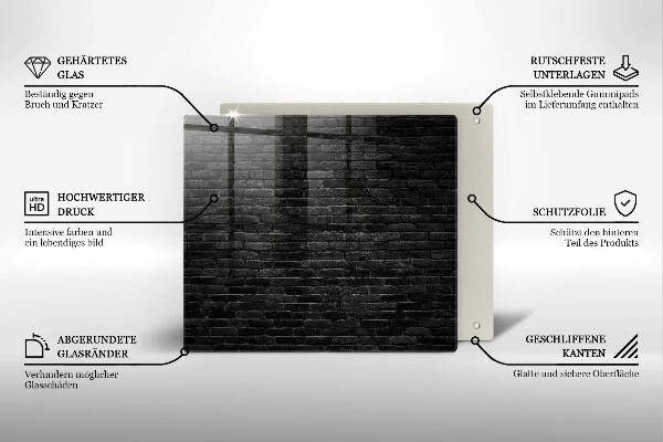 Cache plaque de cuisson Mur de briques