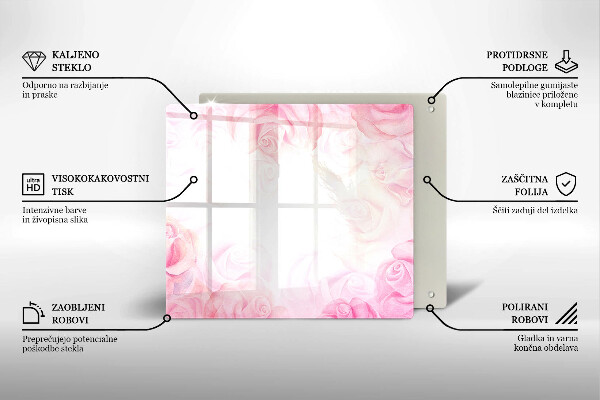 Cache plaque de cuisson Fond de roses délicates