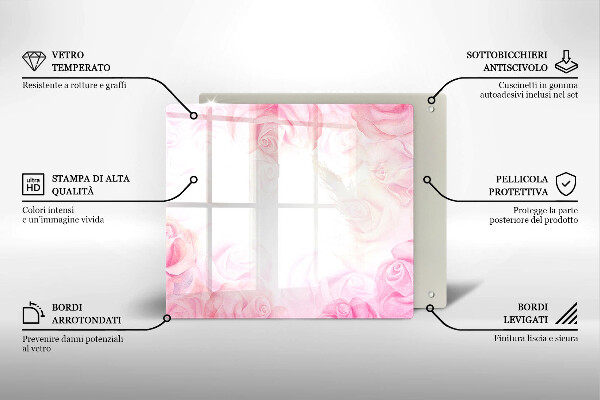 Cache plaque de cuisson Fond de roses délicates