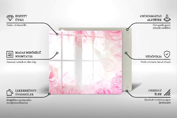 Cache plaque de cuisson Fond de roses délicates