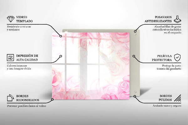 Cache plaque de cuisson Fond de roses délicates