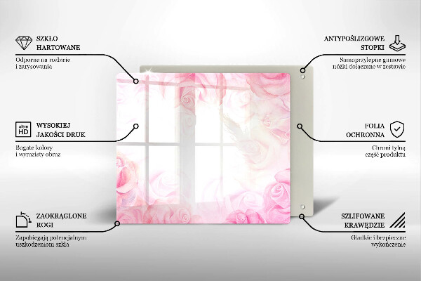 Cache plaque de cuisson Fond de roses délicates