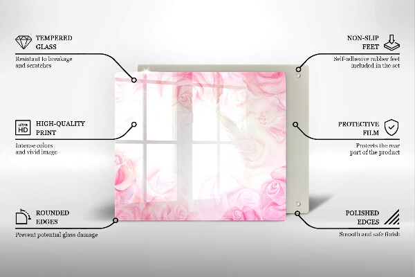 Cache plaque de cuisson Fond de roses délicates