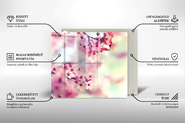 Cache plaque de cuisson Fleurs de pommier nature