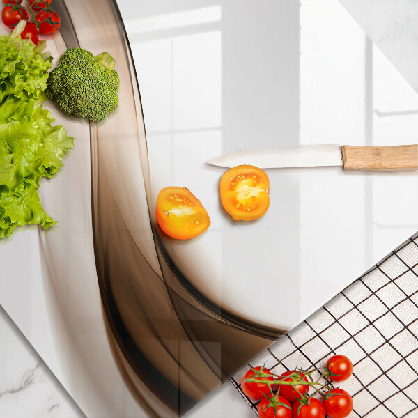 Cache plaque de cuisson Lignes brunes abstraites