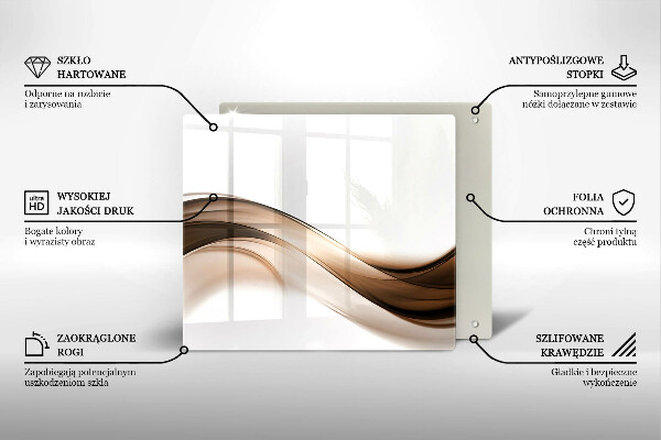 Cache plaque de cuisson Lignes brunes abstraites