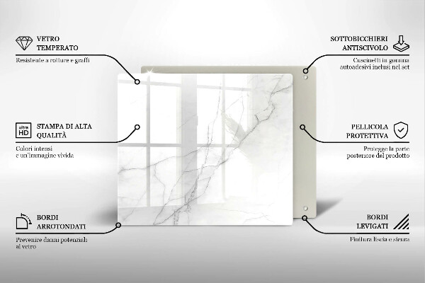 Cache plaque de cuisson Fond de pierre de marbre